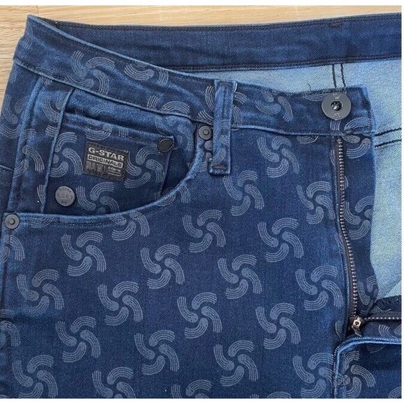 G-Star RAW X Pharrell For The Oceans Printed Arc 3D Slim Tapered Jeans Size 31 - Picture 5 of 10